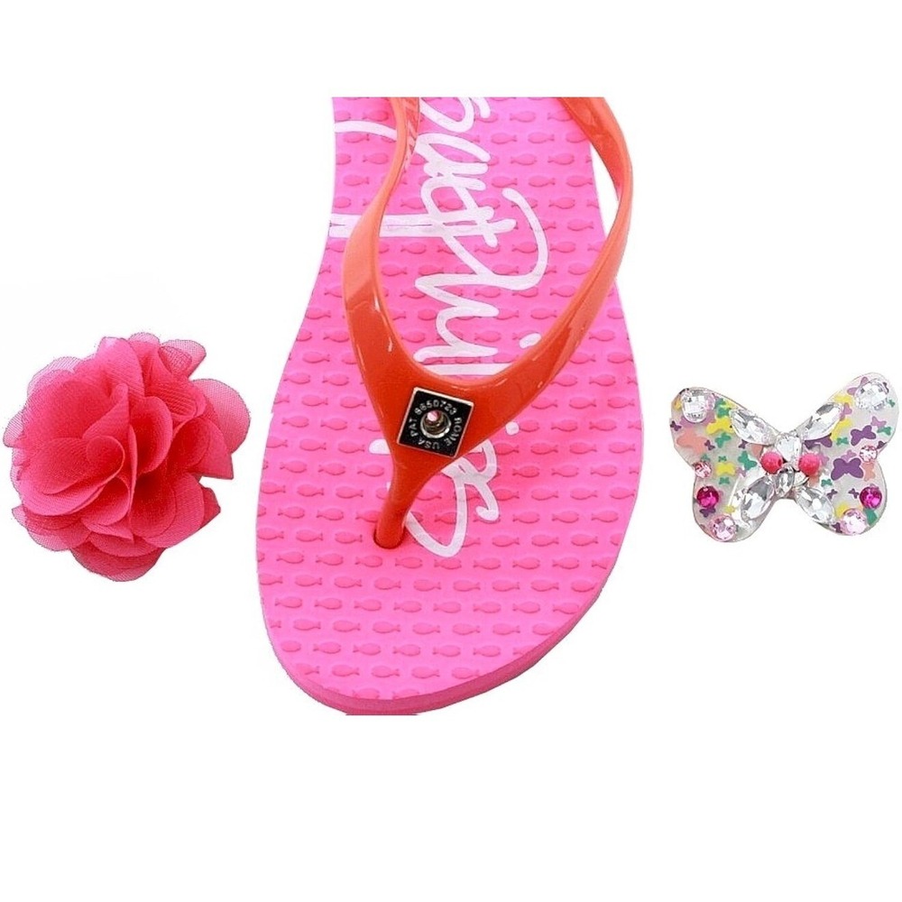 Lindsay Phillips Kids Interchangeable Snaps Madeline Flip Flops Size 11 kids - Picture 2 of 15